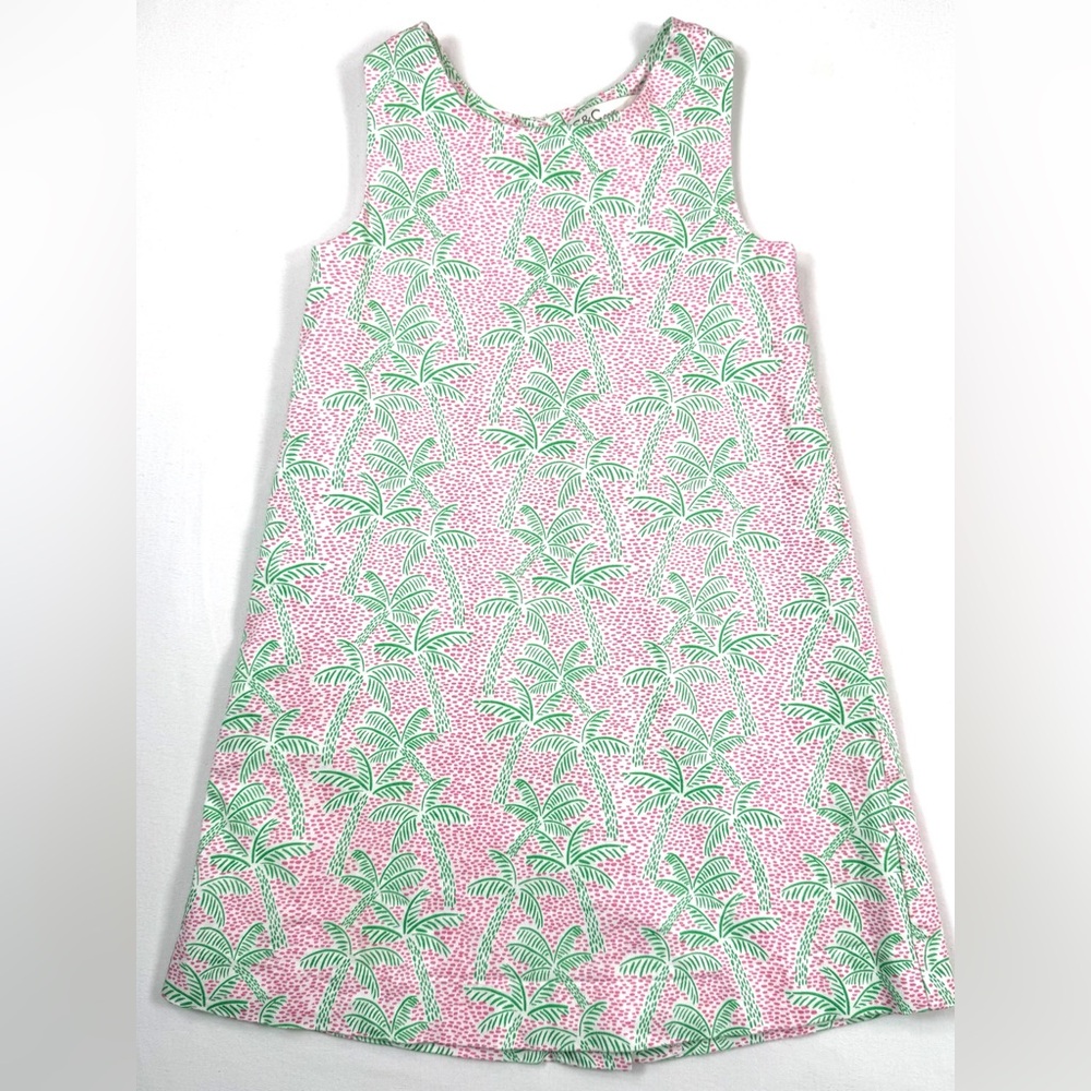 C&C CALIFORNIA Girls Sleeveless Palm Tree Print‎ Dress 4 Tropical Resort Summer